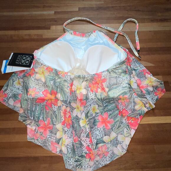 Coco Reef Womens Monaco Aura Crop Underwire Tankini Multi, 36C - Picture 4 of 11